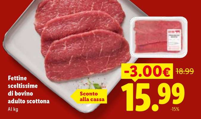 Fettine sceltissime di bovino adulto scottona
