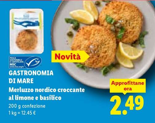 GASTRONOMIA DI MARE Merluzzo nordico croccante al limone e basilico