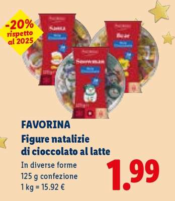 FAVORINA Figure natalizie di cioccolato al latte