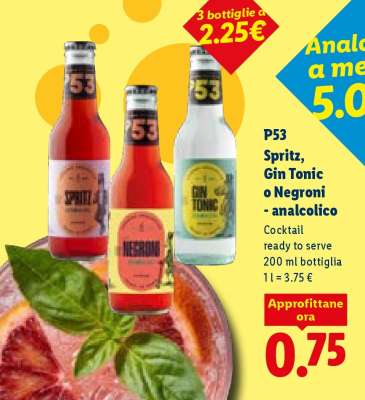 P53 Spritz, Gin Tonic o Negroni - analcolico