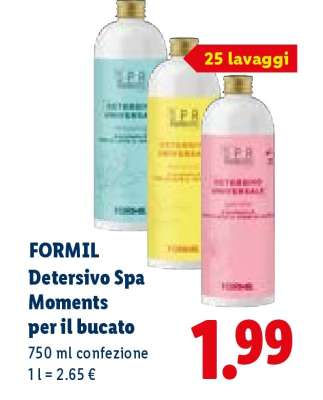 FORMIL Detersivo Spa Moments per il bucato