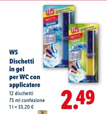 W5 Dischetti in gel per WC con applicatore