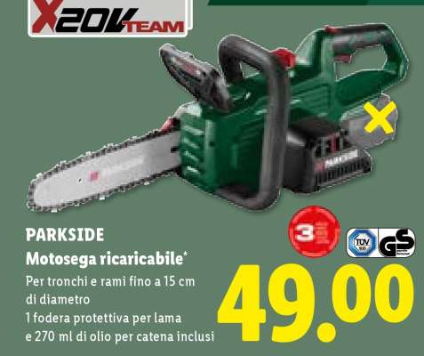 PARKSIDE Motosega ricaricabile