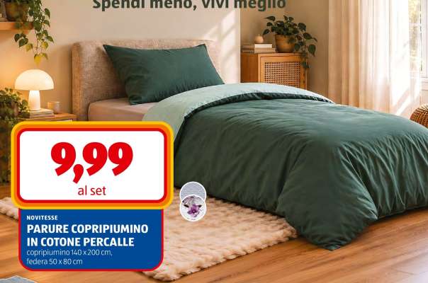 PARURE COPRIPIUMINO IN COTONE PERCALE