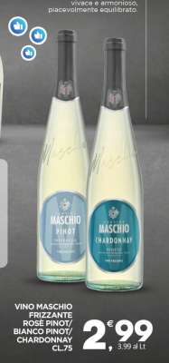 VINO MASCHIO FRIZZANTE ROSÈ PINOT/BIANCO PINOT/CHARDONNAY CL.75