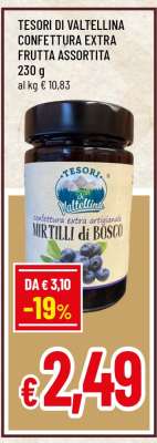 TESORI DI VALTELLINA CONFETTURA EXTRA FRUTTA ASSORTITA