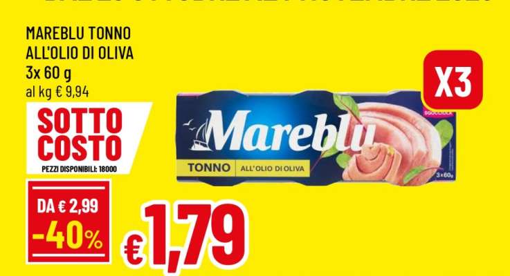 MAREBLU TONNO ALL'OLIO DI OLIVA