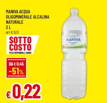 MANIVA ACQUA OLIGOMINERALE ALCALINA NATURALE
