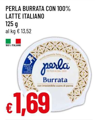 PERLA BURRATA CON 100% LATTE ITALIANO