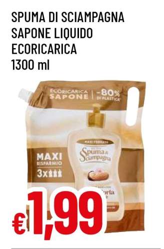 SPUMA DI SCIAMPAGNA SAPONE LIQUIDO ECORICARICA