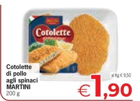 Cotolette di pollo agli spinaci MARTINI