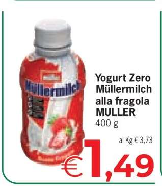 Yogurt Zero Müllermilch alla fragola MULLER