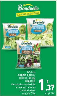INSALATA ARMONIA, ICEBERG, CUORI DI LATTUGA BONDUELLE