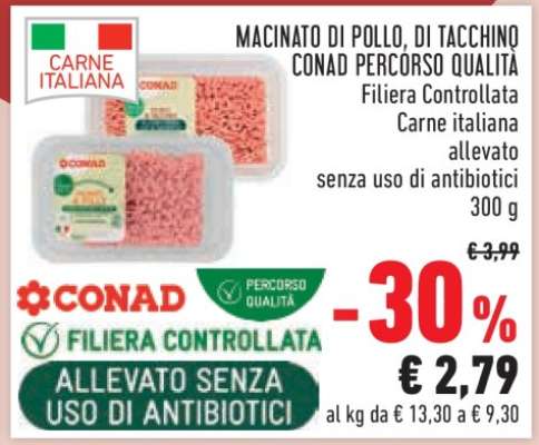 MACINATO DI POLLO, DI TACCHINO CONAD PERCORSO QUALITÀ