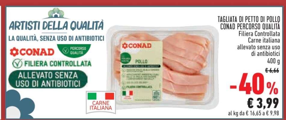 TAGLIATA DI PETTO DI POLLO CONAD PERCORSO QUALITÀ