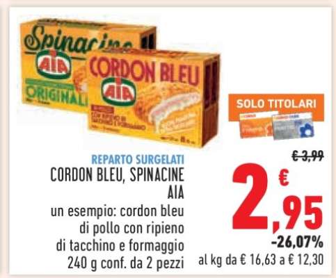 CORDON BLEU, SPINACINE