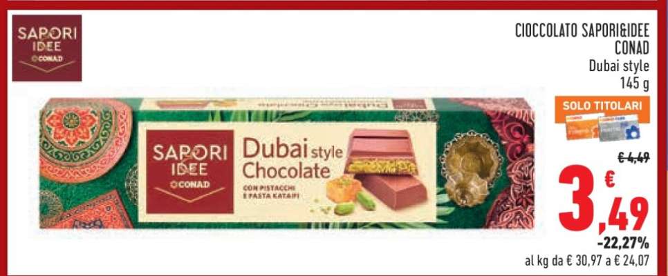 CIOCCOLATO SAPORI&IDEE CONAD Dubai style 145 g