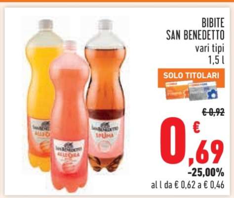 BIBITE SAN BENEDETTO vari tipi