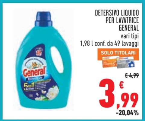 Detersivo Liquido per Lavatrice General