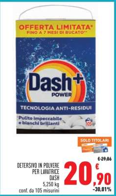 Detersivo in polvere per lavatrice Dash