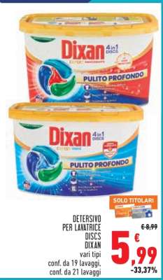 Detersivo per lavatrice Discs Dixan