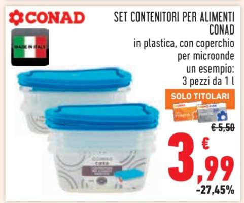 SET CONTENITORI PER ALIMENTI CONAD