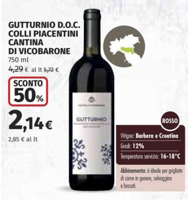 GUTTURNIO D.O.C. COLLI PIACENTINI CANTINA DI VICOBARONE