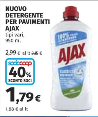 Nuovo Detergente per Pavimenti Ajax