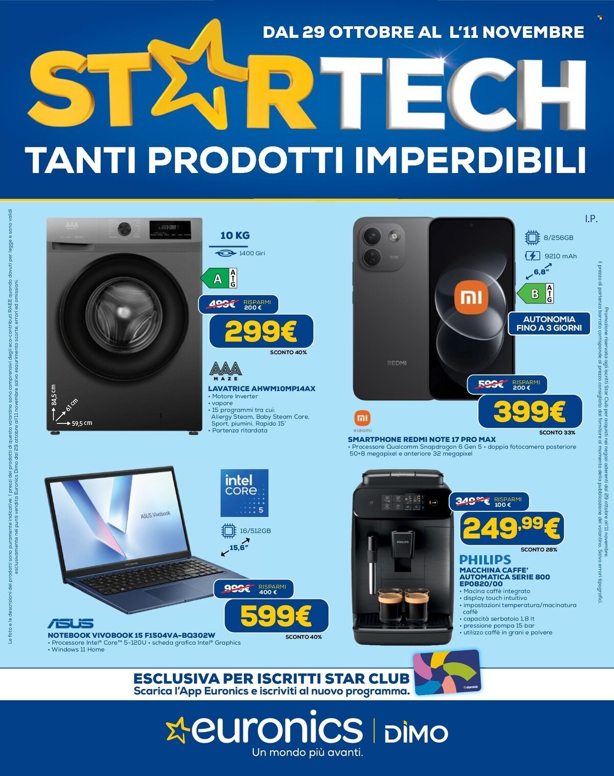 Volantino Euronics - 29/10/2026 - 11/11/2026. Pagina 1