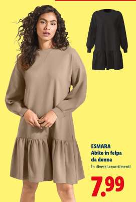 ESMARA Abito in felpa da donna