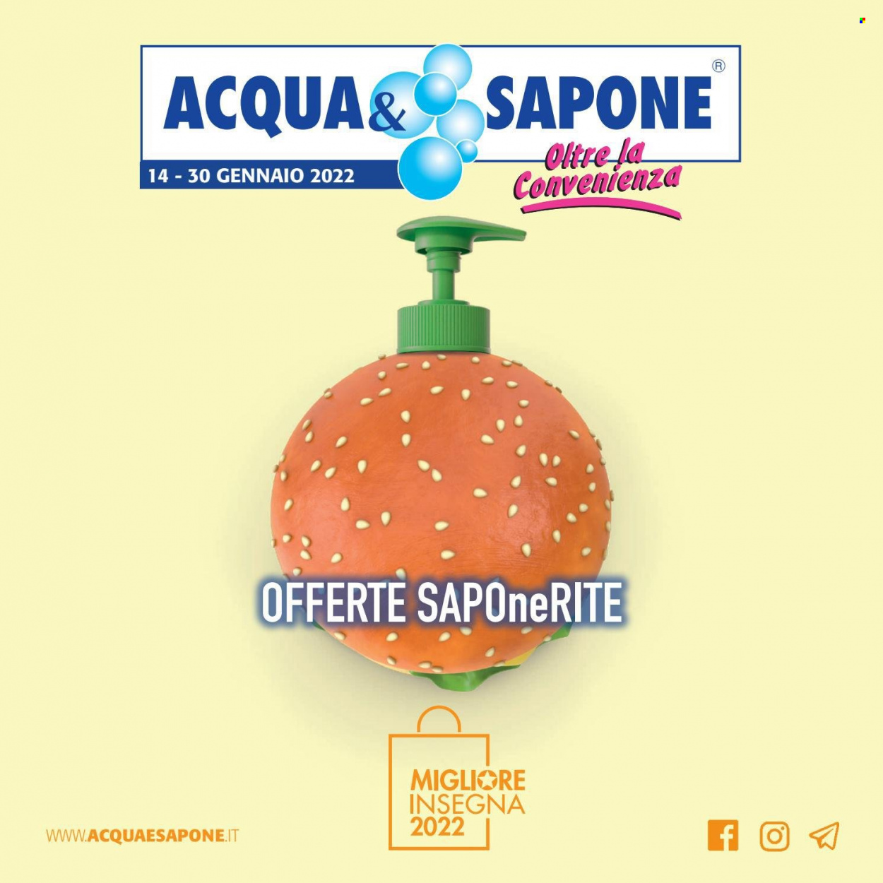 Volantino Acqua & Sapone - 14/1/2022 - 30/1/2022 - Prodotti in offerta - sapone. Pagina 1.