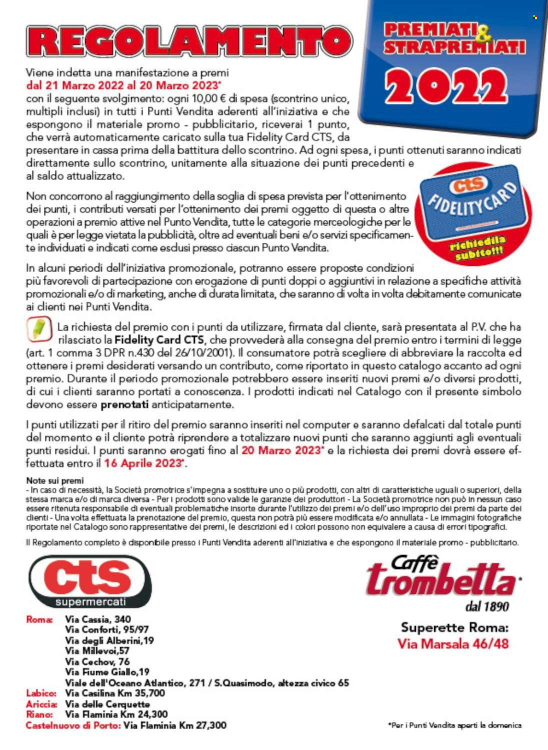 Volantino CTS supermercati - 15.5.2022 - 20.3.2023. Pagina 32.