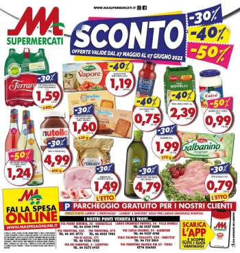 Volantino M.A. Supermercati - 27/5/2022 - 7/6/2022.