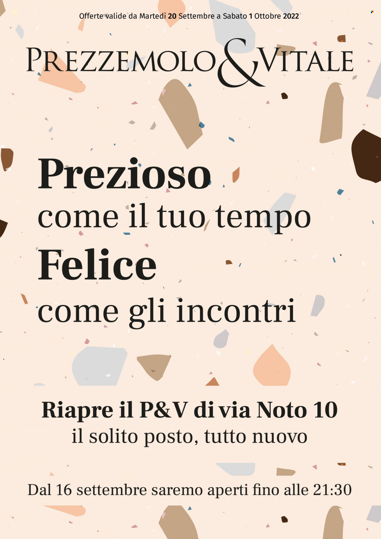 Volantino Prezzemolo & Vitale - 20.9.2022 - 1.10.2022. Pagina 1.