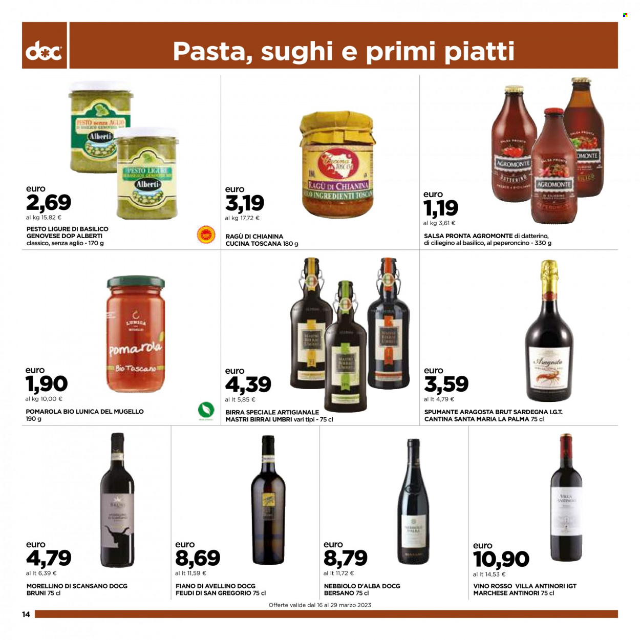 Volantino doc supermercati - 16.3.2023 - 29.3.2023. Pagina 14.