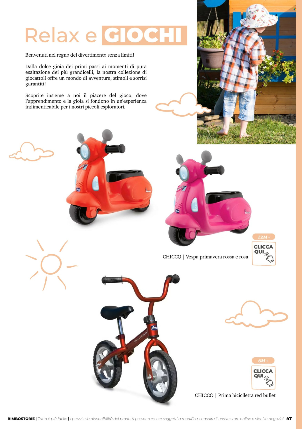 thumbnail - Volantino Bimbo Store - Prodotti in offerta - Chicco, giocattoli, gioco, Primi Passi. Pagina 47.