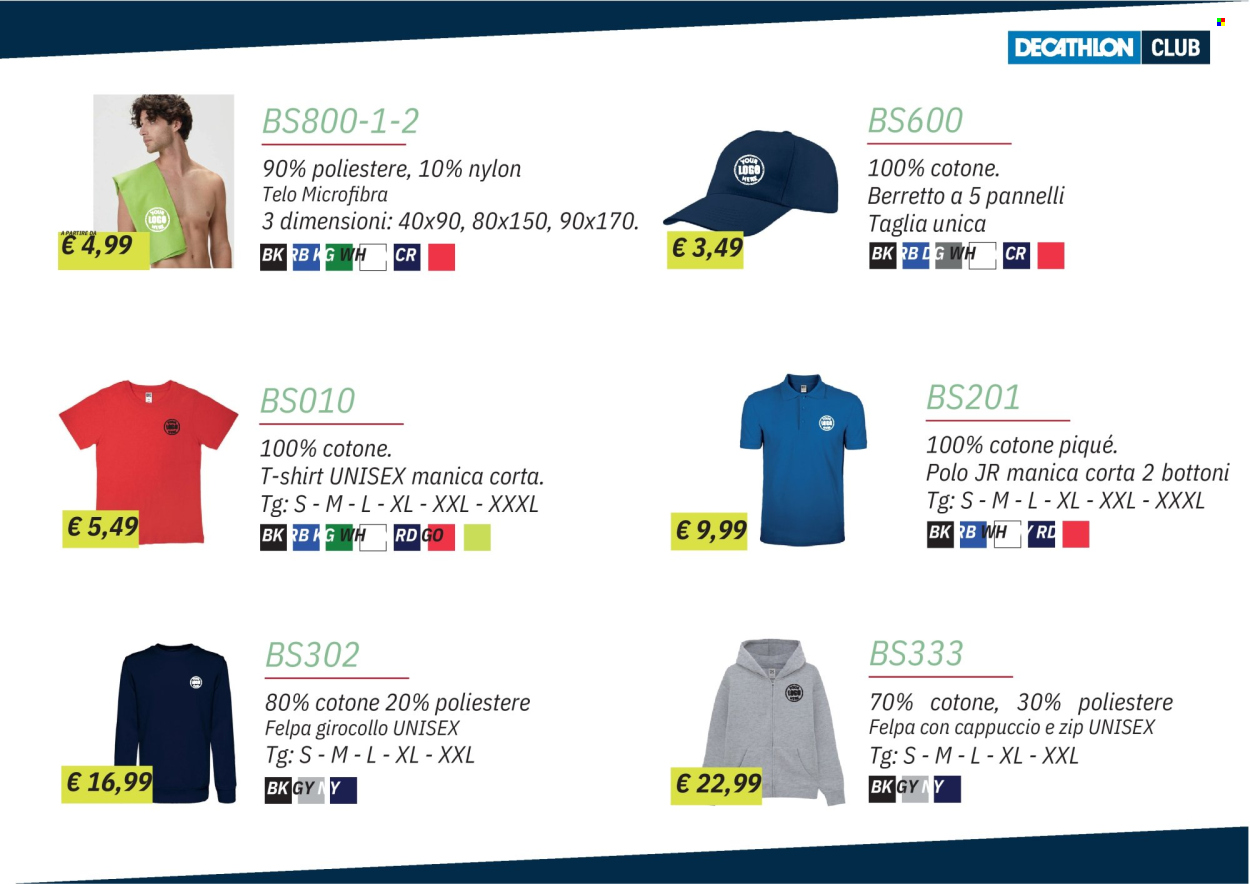 thumbnail - Volantino Decathlon - Prodotti in offerta - t-shirt, felpa, berretto, telo microfibra. Pagina 3.