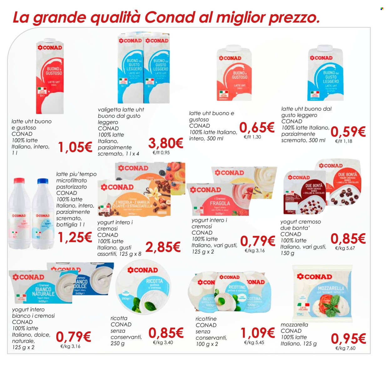 thumbnail - Volantino Conad - 1/3/2024 - 30/4/2024 - Prodotti in offerta - formaggio, mozzarella, ricotta, ricottine, yogurt, dolce. Pagina 13.
