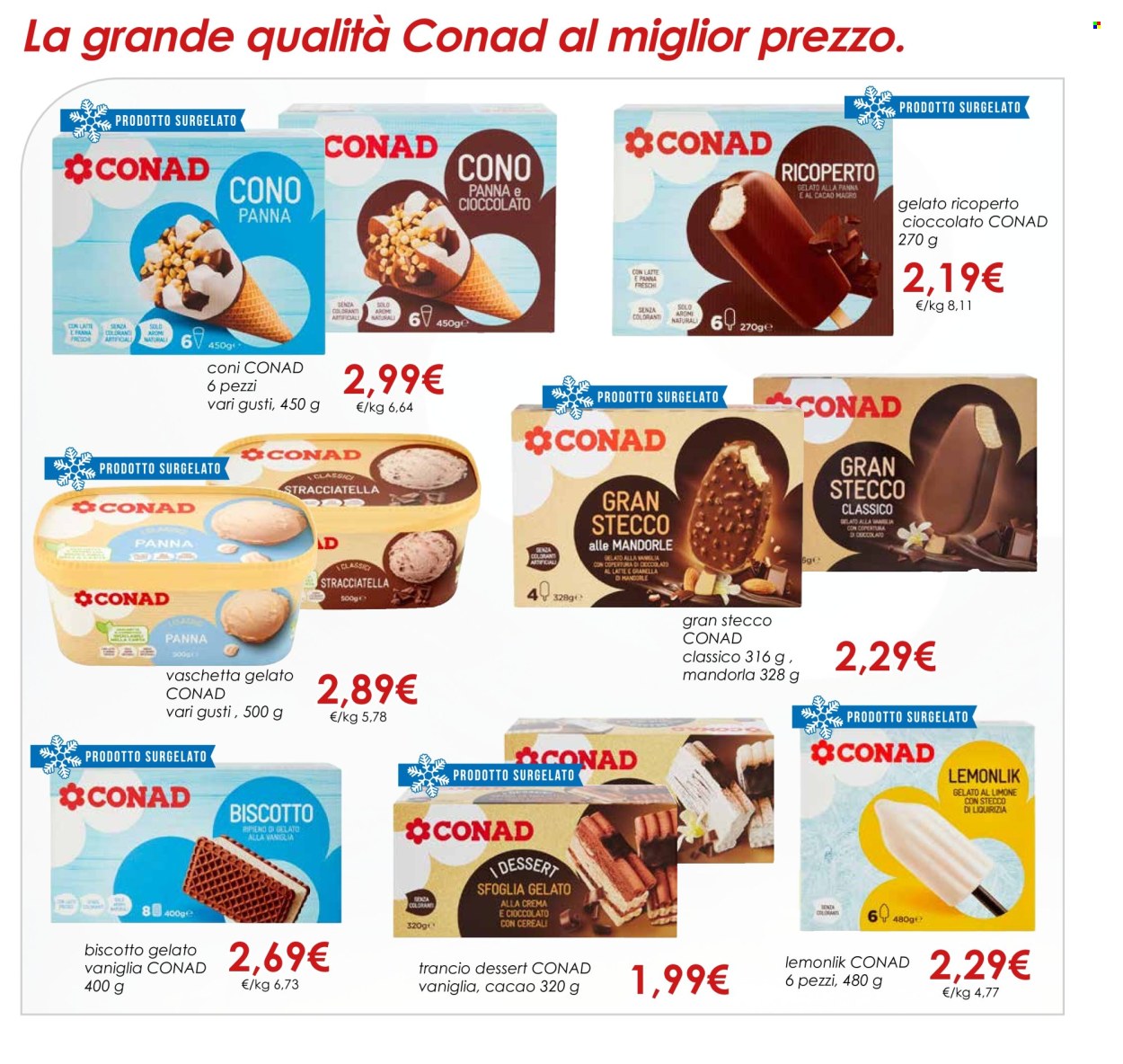 thumbnail - Volantino Conad - 1/3/2024 - 30/4/2024 - Prodotti in offerta - gelato, cereali, copertura, vanga. Pagina 27.