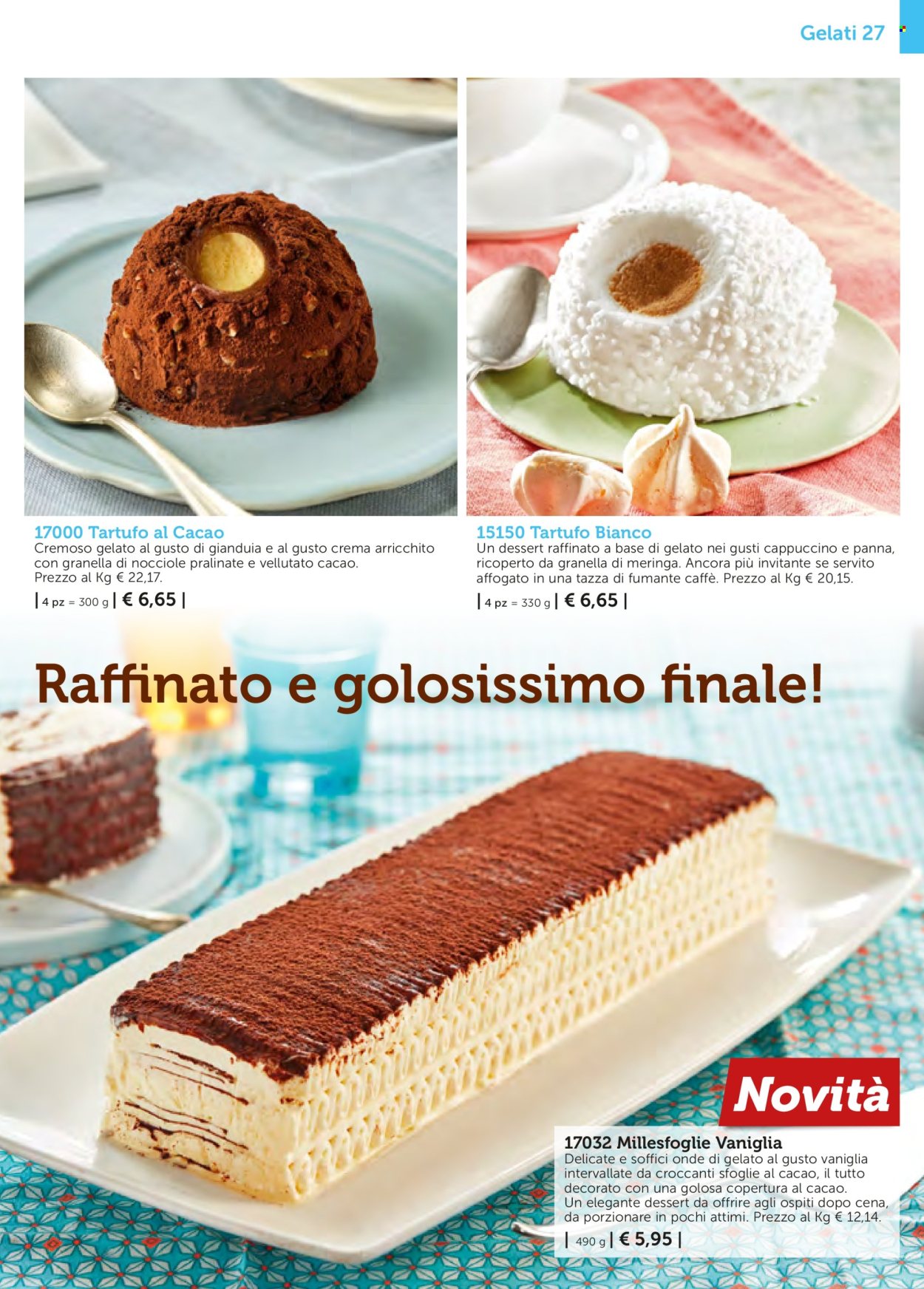 thumbnail - Volantino Bofrost - Prodotti in offerta - meringhe, tartufo, gelato. Pagina 27.