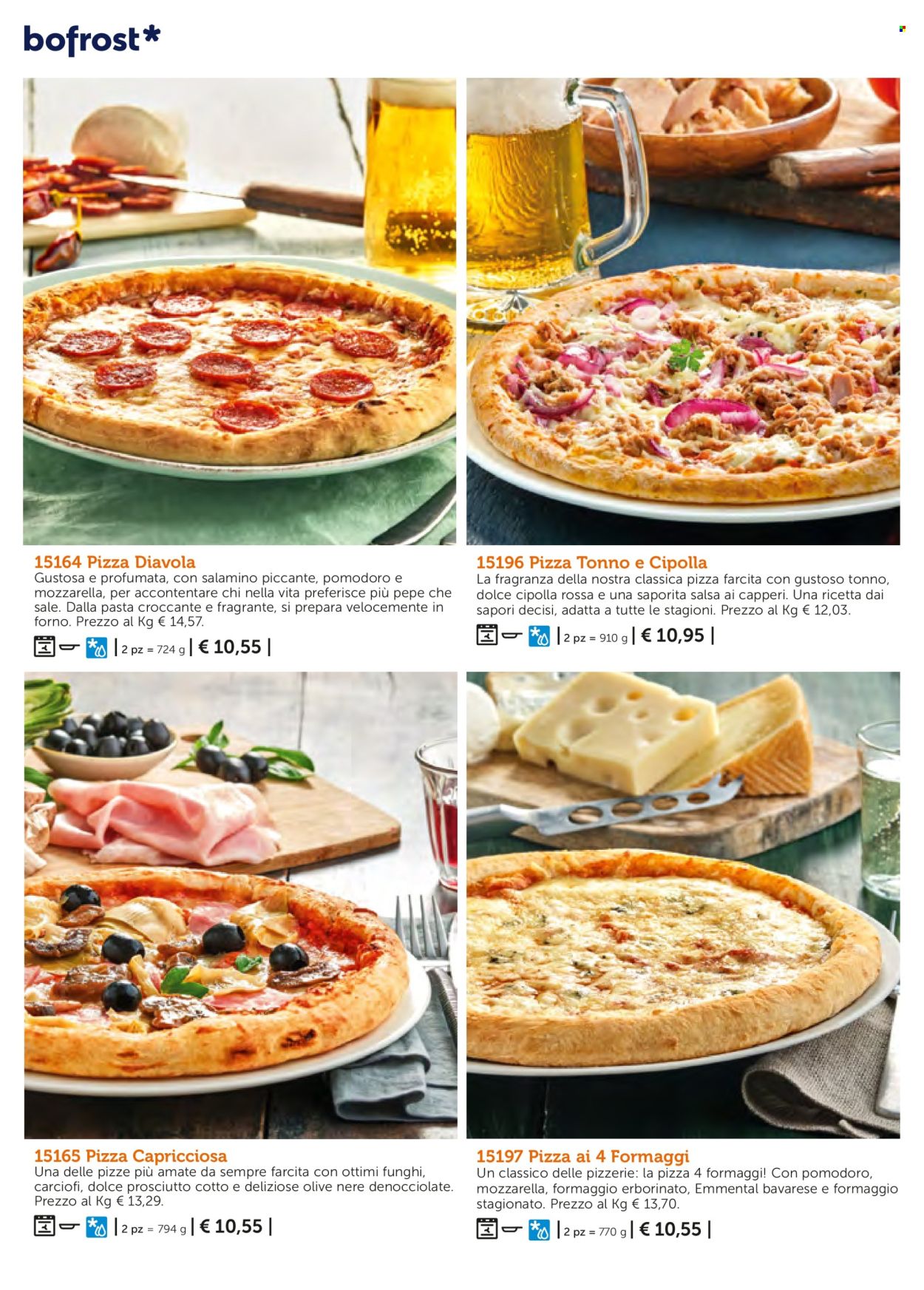 thumbnail - Volantino Bofrost - Prodotti in offerta - emmental, pizza, pizza 4 formaggi, pizza al tonno, dolce. Pagina 32.