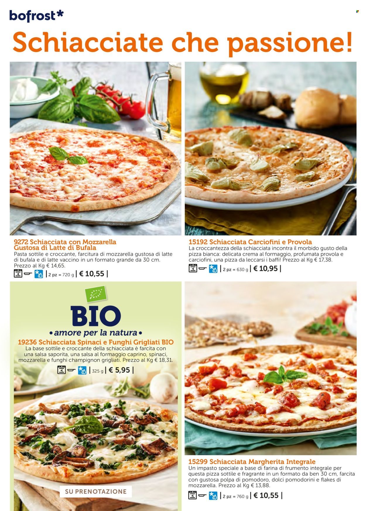 thumbnail - Volantino Bofrost - Prodotti in offerta - caprino, provola, funghi champignon, carciofi, pizza. Pagina 34.