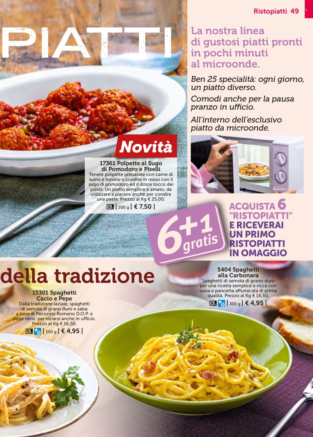 thumbnail - Volantino Bofrost - Prodotti in offerta - polpette, pancetta affumicata, formaggio, pecorino, Pecorino Romano, dolce. Pagina 49.
