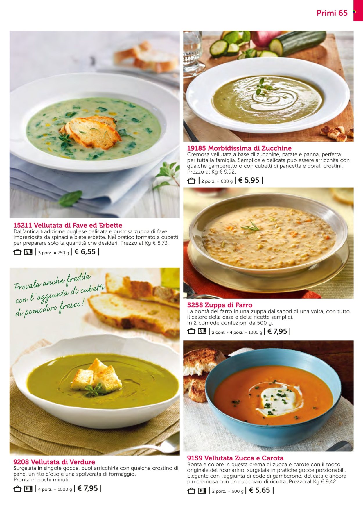 thumbnail - Volantino Bofrost - Prodotti in offerta - zuppa, vellutata, crema di zucca, pane, crostini. Pagina 65.