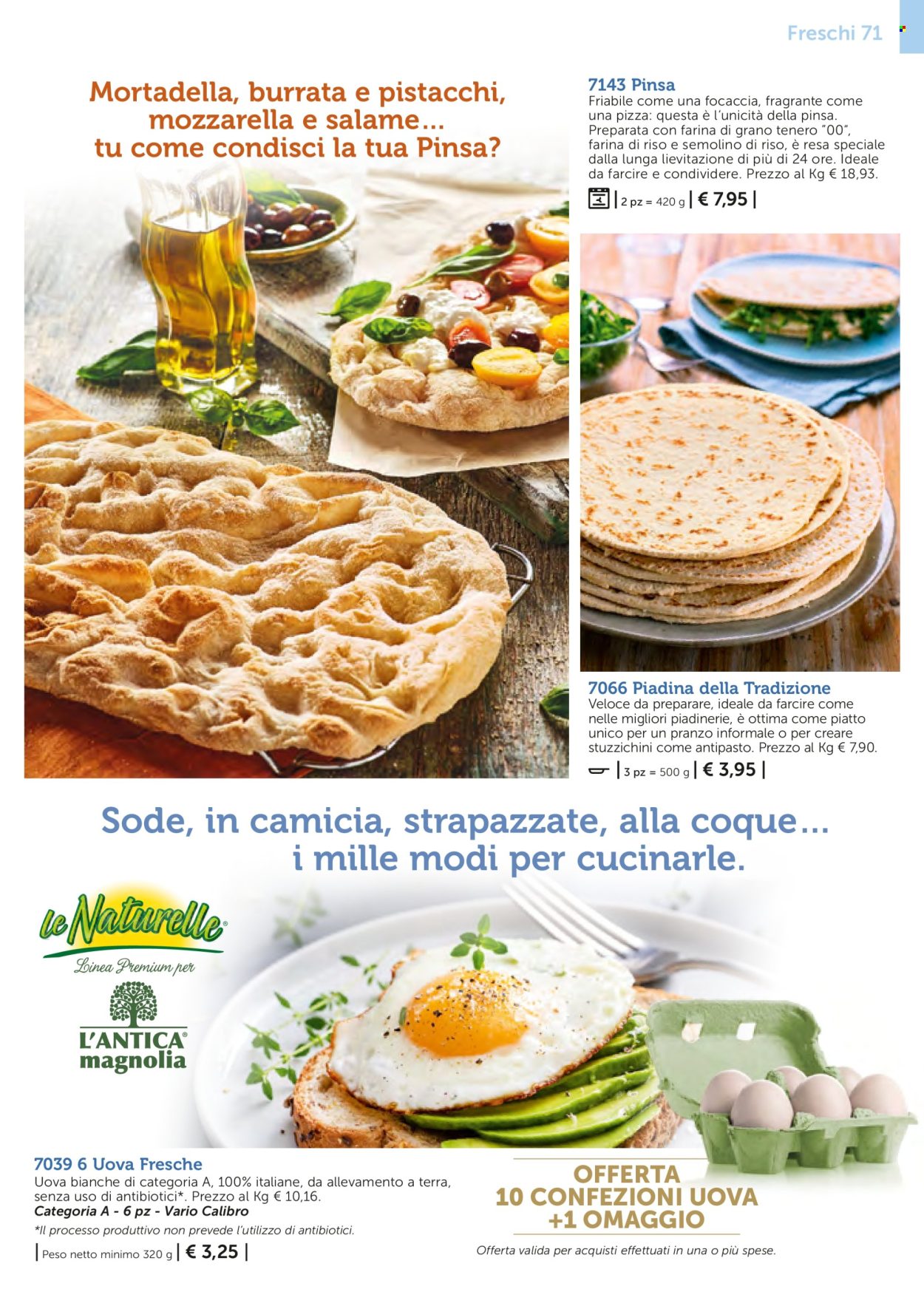 thumbnail - Volantino Bofrost - Prodotti in offerta - antipasto, piatto unico, mortadella, burrata, pizza, focaccia. Pagina 71.
