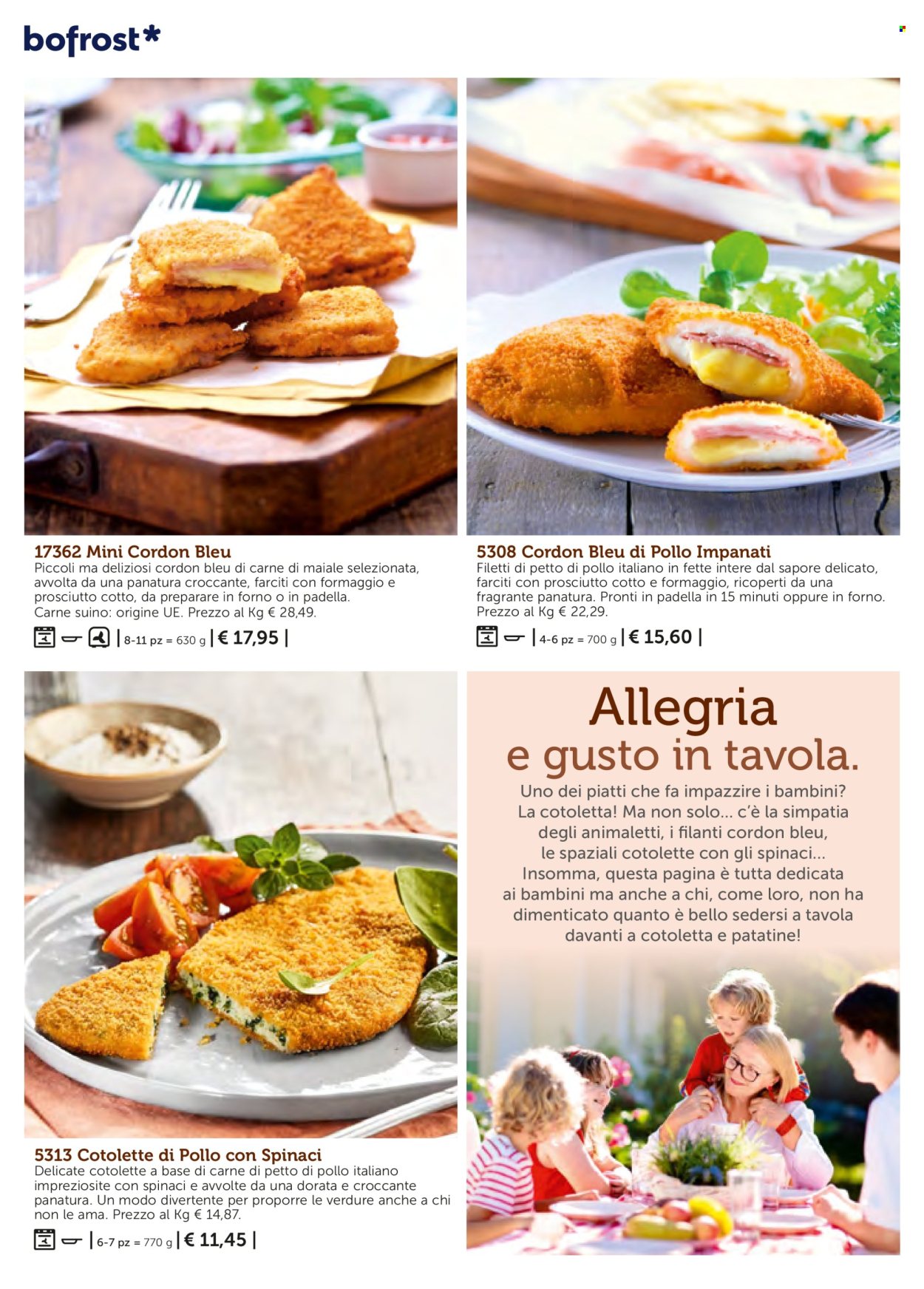 thumbnail - Volantino Bofrost - Prodotti in offerta - cotolette, petto di pollo, suino, cotoletta di pollo, Cordon Bleu. Pagina 118.