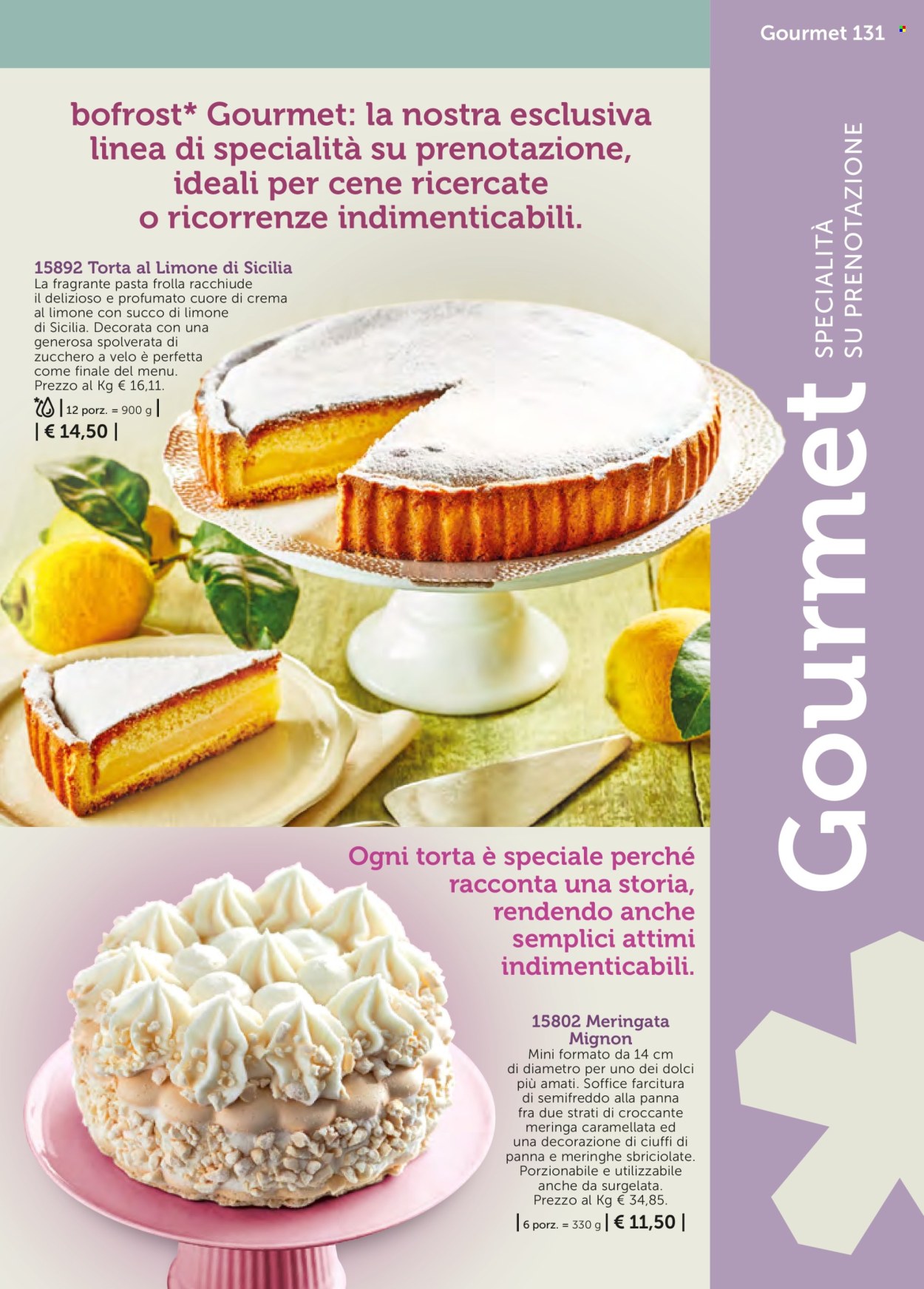 thumbnail - Volantino Bofrost - Prodotti in offerta - meringhe, torta, pasta frolla, meringata. Pagina 131.