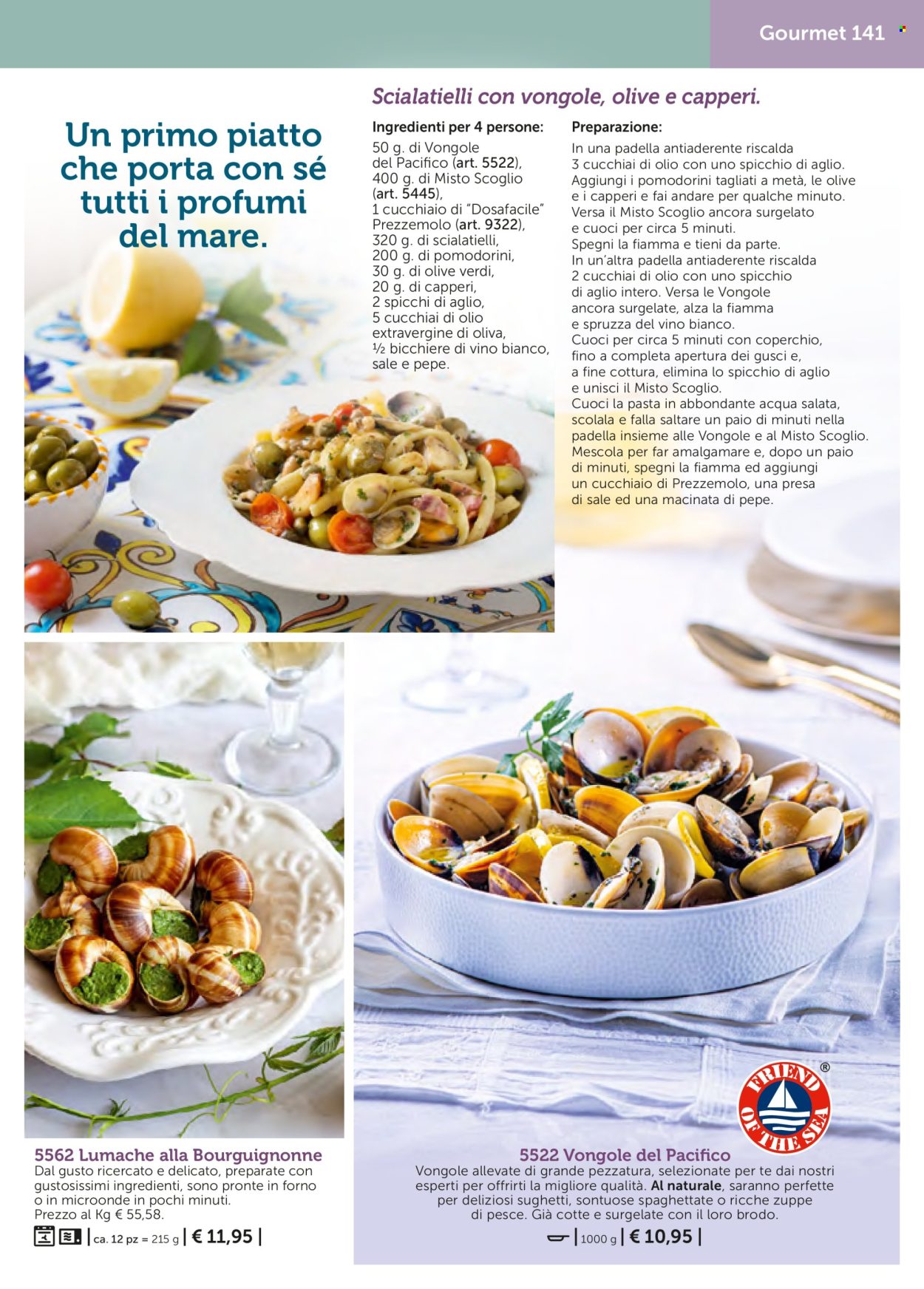 thumbnail - Volantino Bofrost - Prodotti in offerta - frutti di mare, olio di oliva, bevanda alcolica. Pagina 141.