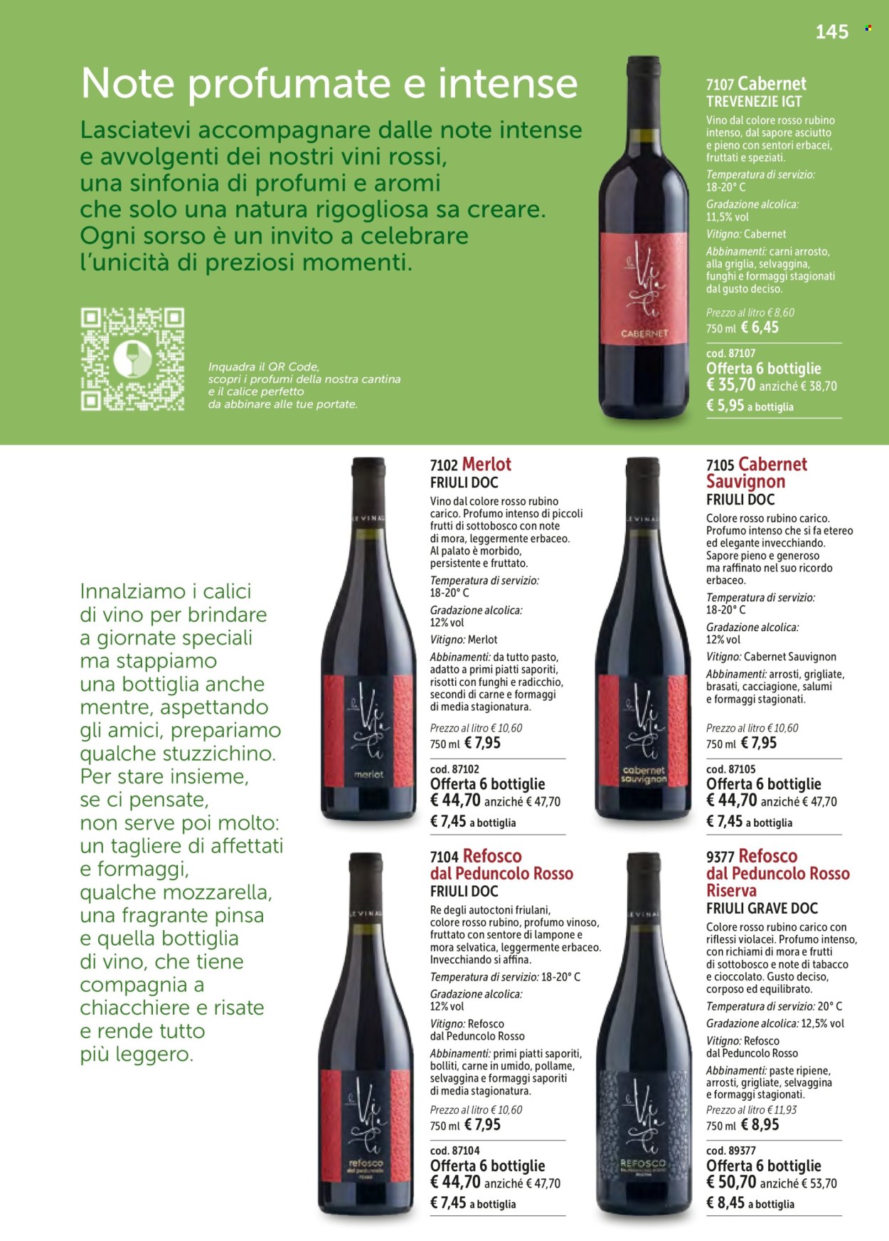 thumbnail - Volantino Bofrost - Prodotti in offerta - Cabernet, Cabernet Sauvignon, Merlot, vino rosso, vino, Sauvignon, Refosco dal Peduncolo, bevanda alcolica. Pagina 145.