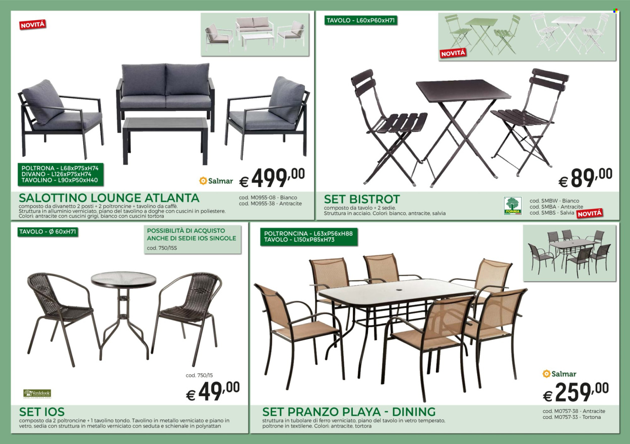 thumbnail - Volantino Brico Ok - Prodotti in offerta - tavolino, divano, sedia, poltrona, poltroncina, schienale. Pagina 3.
